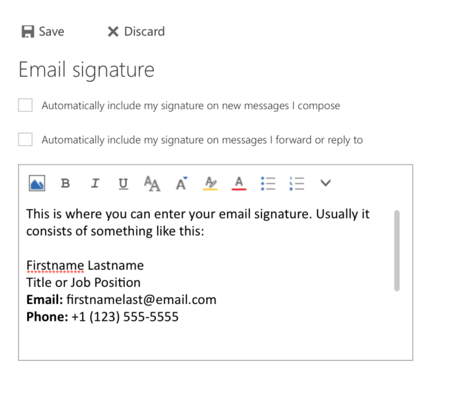 email signature for microsoft outlook